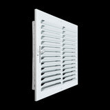 14"x14" 1-WAY Fixed Curved Blade Air Supply Diffuser | White | Outer Dimension: 15-3/4"W X 15-3/4"H