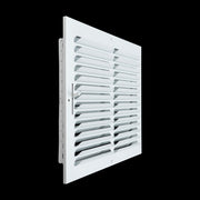 14 x 14-inch White Steel curved blade supply register, angled view