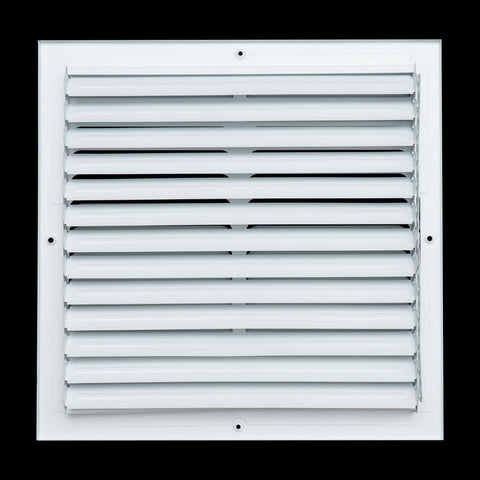 14"x14" 1-WAY Fixed Curved Blade Air Supply Diffuser | White | Outer Dimension: 15-3/4"W X 15-3/4"H