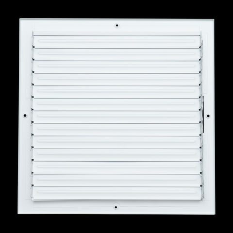 14"x14" 1-WAY Fixed Curved Blade Air Supply Diffuser | White | Outer Dimension: 15-3/4"W X 15-3/4"H