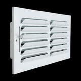 14"x6" 1-WAY Fixed Curved Blade Air Supply Diffuser | White | Outer Dimension: 15-3/4"W X 7-3/4"H