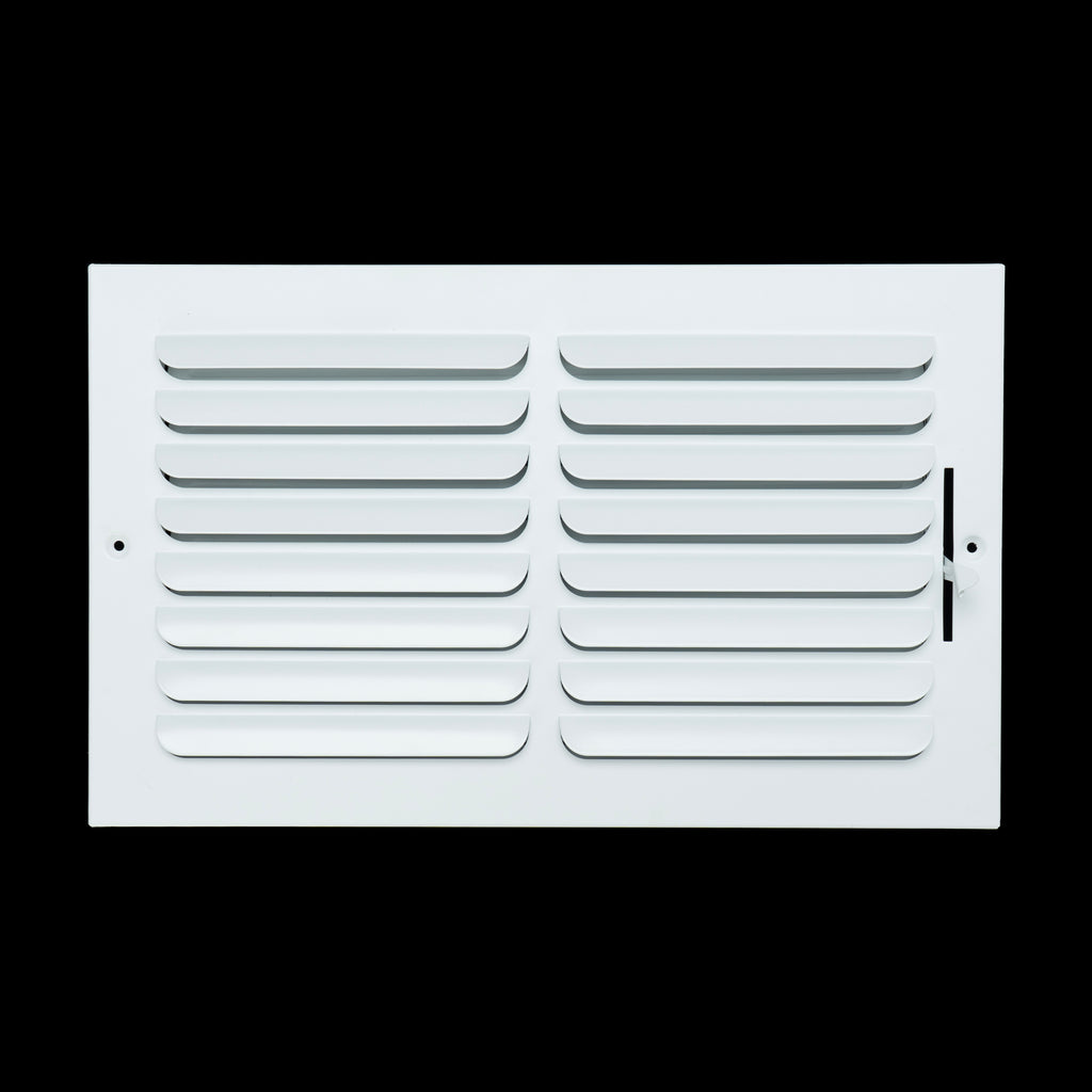 14"x8" 1-WAY Fixed Curved Blade Air Supply Diffuser | White | Outer Dimension: 15-3/4"W X 9-3/4"H
