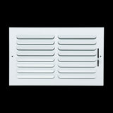 14"x8" 1-WAY Fixed Curved Blade Air Supply Diffuser | White | Outer Dimension: 15-3/4"W X 9-3/4"H