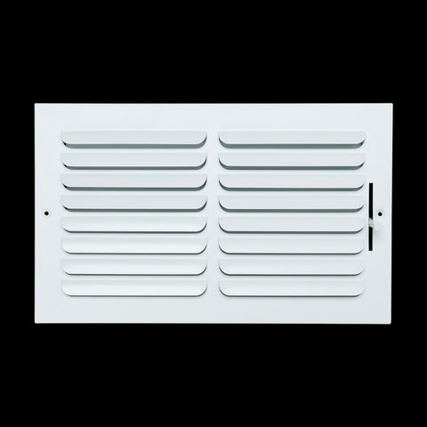 14"x8" 1-WAY Fixed Curved Blade Air Supply Diffuser | White | Outer Dimension: 15-3/4"W X 9-3/4"H