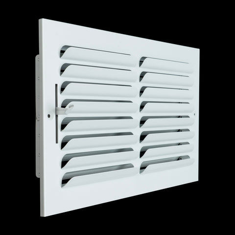 Fits 14x8 Duct Opening 1 Way Fixed Curved Blade Air Supply Diffuser by Handua | Register Vent Cover Grille for Sidewall and Ceiling | White | Outer Dimensions: 15.75" X 9.75"
