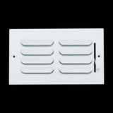 8"x4" 1-WAY Fixed Curved Blade Air Supply Diffuser | White | Outer Dimension: 9-3/4"W X 5-3/4"H