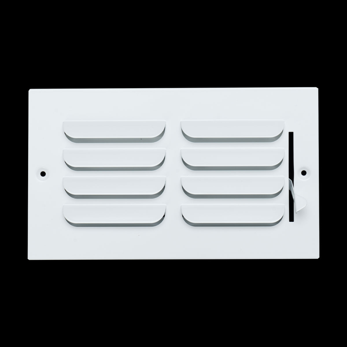 8"x4" 1-WAY Fixed Curved Blade Air Supply Diffuser | White | Outer Dimension: 9-3/4"W X 5-3/4"H