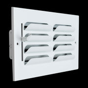 8 x 4-inch White Steel curved blade supply register, angled view