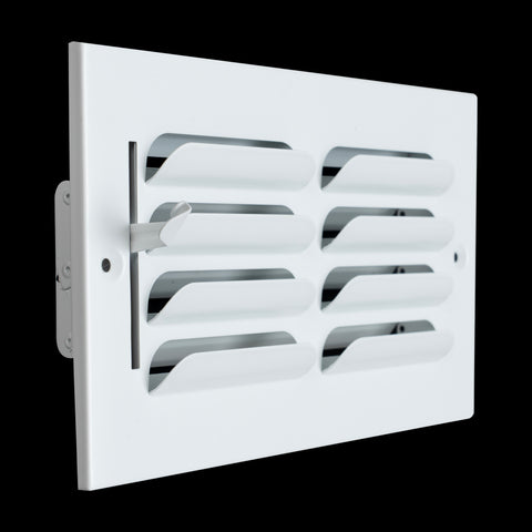 its 8x4 Duct Opening 1 Way Fixed Curved Blade Air Supply Diffuser by Handua | Register Vent Cover Grille for Sidewall and Ceiling | White | Outer Dimensions: 9.75" X 5.75"