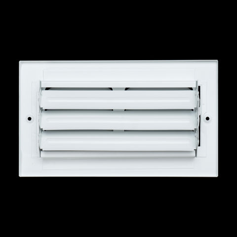 8"x4" 1-WAY Fixed Curved Blade Air Supply Diffuser | White | Outer Dimension: 9-3/4"W X 5-3/4"H