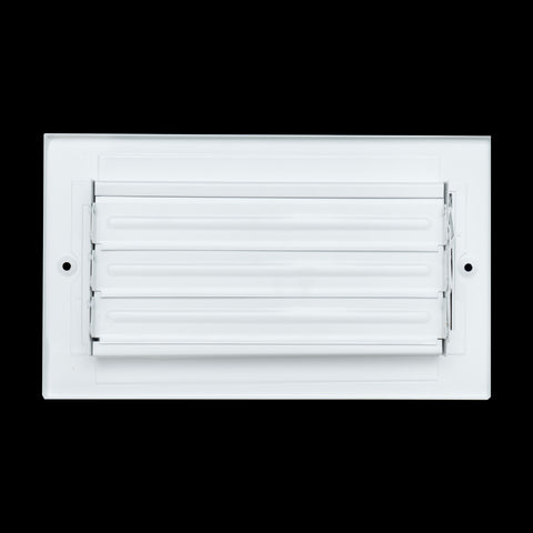 8"x4" 1-WAY Fixed Curved Blade Air Supply Diffuser | White | Outer Dimension: 9-3/4"W X 5-3/4"H