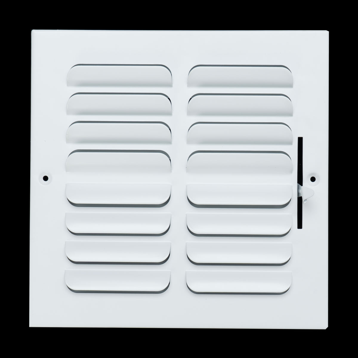 8"x8" 2-WAY Fixed Curved Blade Air Supply Diffuser | White | Outer Dimension: 9-3/4"W X 9-3/4"H