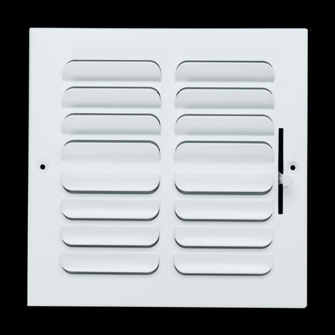 8"x8" 2-WAY Fixed Curved Blade Air Supply Diffuser | White | Outer Dimension: 9-3/4"W X 9-3/4"H