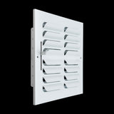 8x8 2-Way White Steel Fixed Curved Blade Air Supply Register, Directional Register Vent Cover for Sidewall Or Ceiling