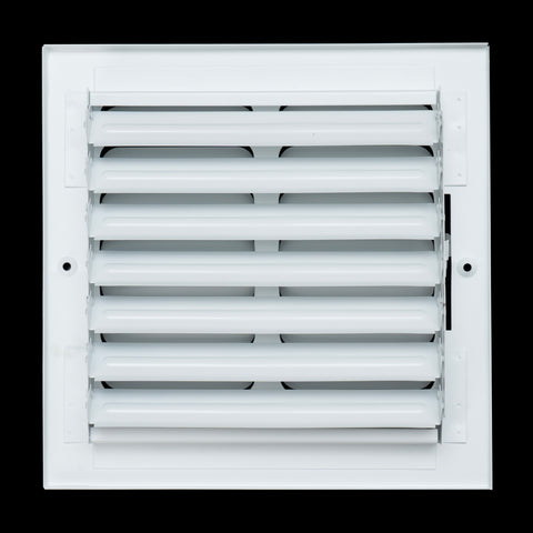 8"x8" 2-WAY Fixed Curved Blade Air Supply Diffuser | White | Outer Dimension: 9-3/4"W X 9-3/4"H
