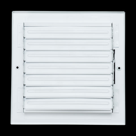 8"x8" 2-WAY Fixed Curved Blade Air Supply Diffuser | White | Outer Dimension: 9-3/4"W X 9-3/4"H