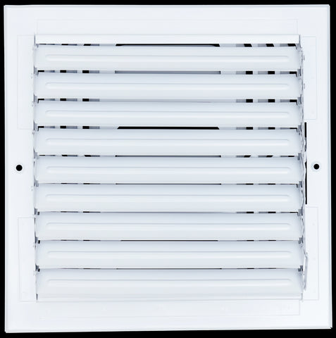 10"x10" 3-WAY Fixed Curved Blade Air Supply Diffuser | White | Outer Dimension: 11-3/4"W X 11-3/4"H