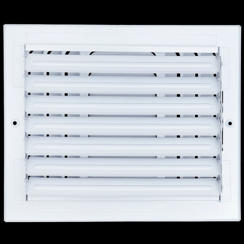 10"x8" 3-WAY Fixed Curved Blade Air Supply Diffuser | White | Outer Dimension: 11-3/4"W X 9-3/4"H