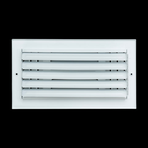 12"x6" 3-WAY Fixed Curved Blade Air Supply Diffuser | White | Outer Dimension: 13-3/4"W X 7-3/4"H