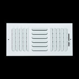 14"x6" 3-WAY Fixed Curved Blade Air Supply Diffuser | White | Outer Dimension: 15-3/4"W X 7-3/4"H