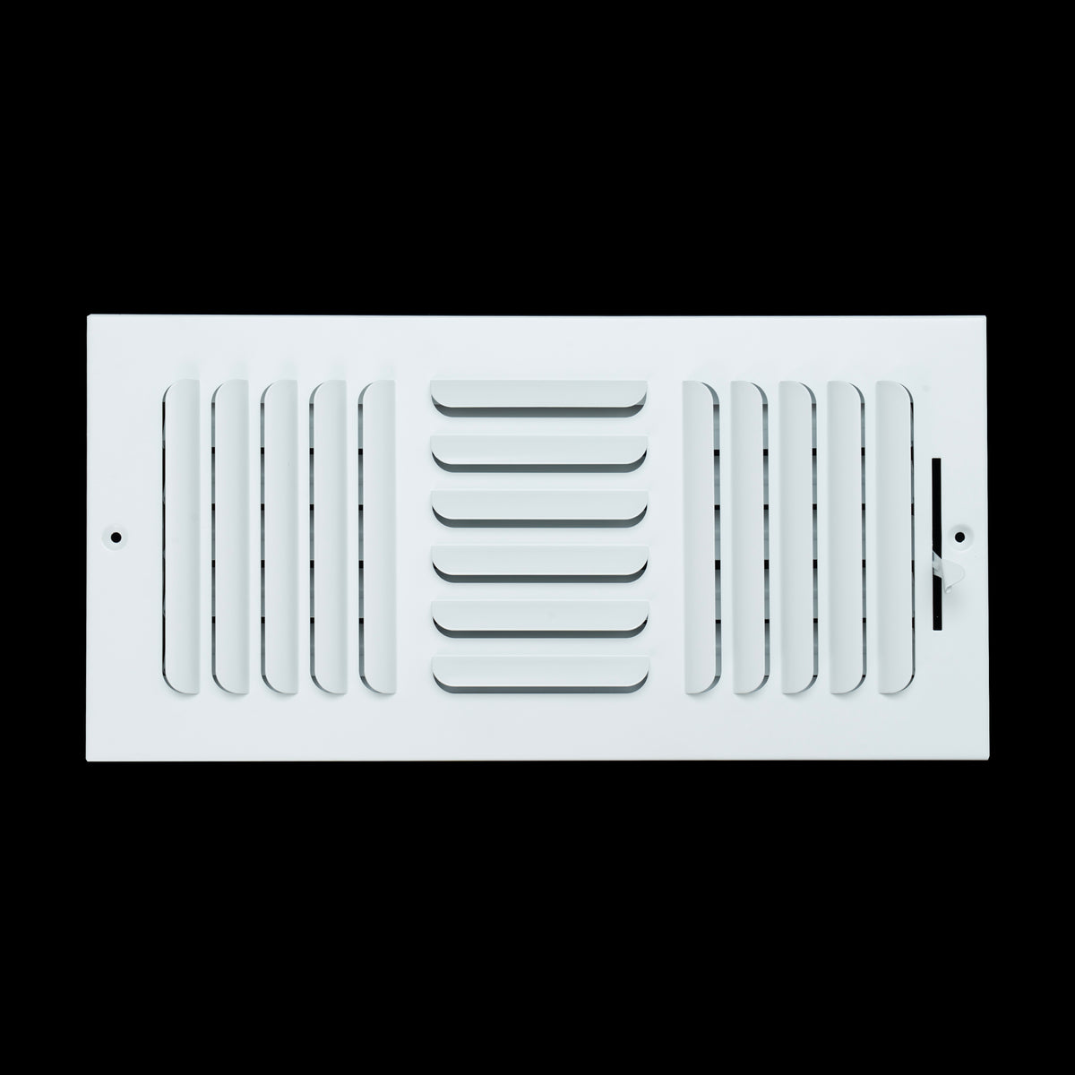 14"x6" 3-WAY Fixed Curved Blade Air Supply Diffuser | White | Outer Dimension: 15-3/4"W X 7-3/4"H