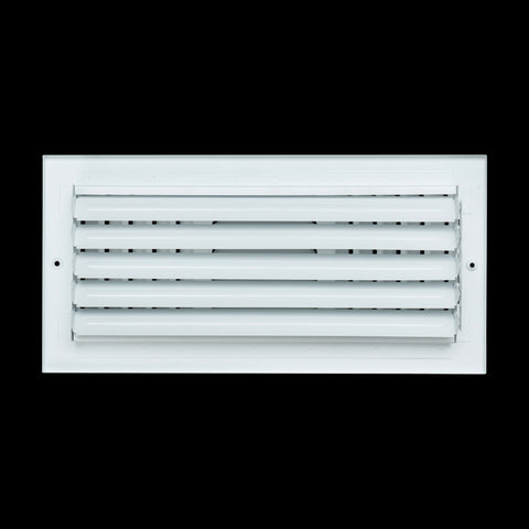 14"x6" 3-WAY Fixed Curved Blade Air Supply Diffuser | White | Outer Dimension: 15-3/4"W X 7-3/4"H