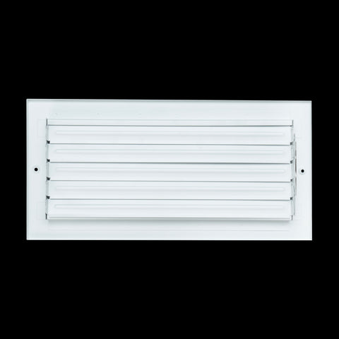 14"x6" 3-WAY Fixed Curved Blade Air Supply Diffuser | White | Outer Dimension: 15-3/4"W X 7-3/4"H