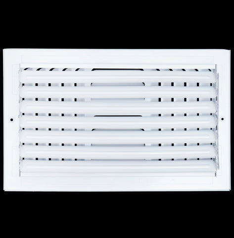 14"x8" 3-WAY Fixed Curved Blade Air Supply Diffuser | White | Outer Dimension: 15-3/4"W X 9-3/4"H
