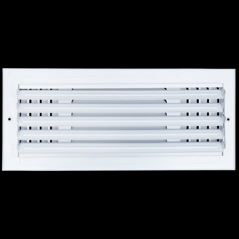 16"x6" 3-WAY Fixed Curved Blade Air Supply Diffuser | White | Outer Dimension: 17-3/4"W X 7-3/4"H