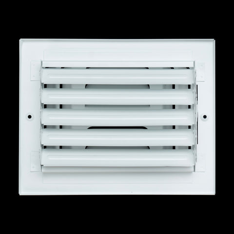 8"x6" 3-WAY Fixed Curved Blade Air Supply Diffuser | White | Outer Dimension: 9-3/4"W X 7-3/4"H