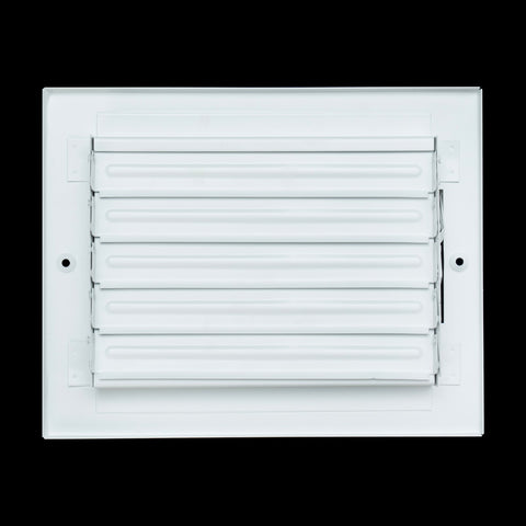 8"x6" 3-WAY Fixed Curved Blade Air Supply Diffuser | White | Outer Dimension: 9-3/4"W X 7-3/4"H