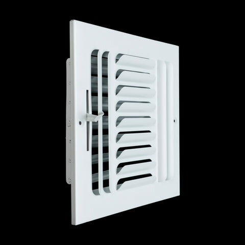 Fits 8x8 Duct Opening 3 Way Fixed Curved Blade Air Supply Diffuser by Handua | Register Vent Cover Grille for Sidewall and Ceiling | White | Outer Dimensions: 9.75" X 9.75"