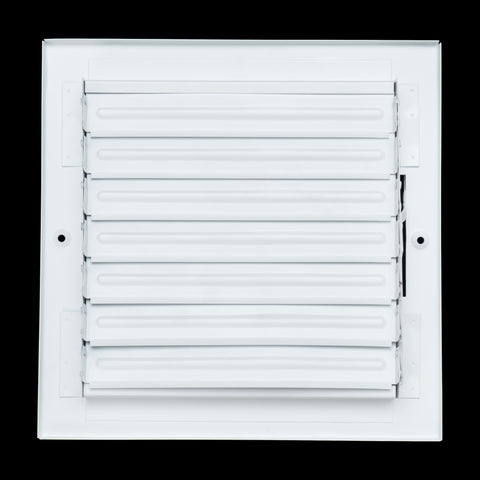 8"x8" 3-WAY Fixed Curved Blade Air Supply Diffuser | White | Outer Dimension: 9-3/4"W X 9-3/4"H
