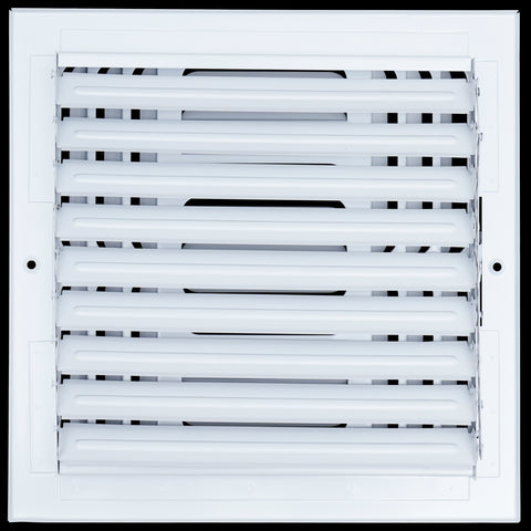 10"x10" 4-WAY Fixed Curved Blade Air Supply Diffuser | White | Outer Dimension: 11-3/4"W X 11-3/4"H