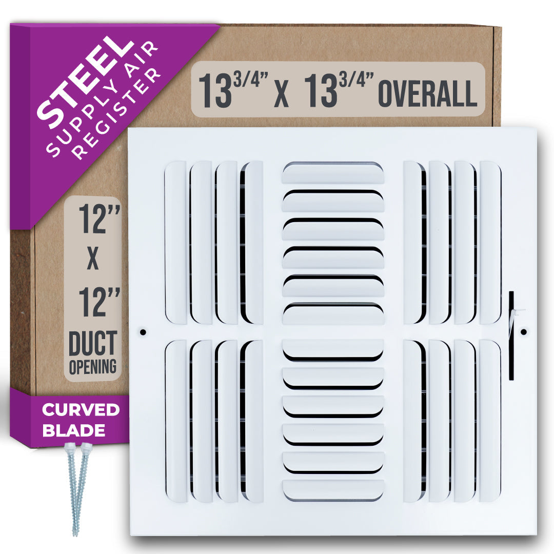 Handua Fixed Curved Blade Air Supply Diffuser | Vent Cover Grille for Sidewall and Ceiling