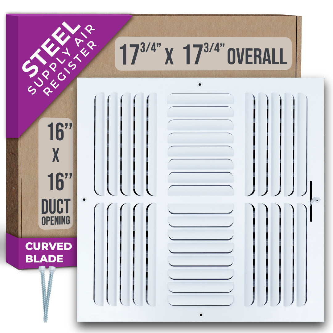 Handua Fixed Curved Blade Air Supply Diffuser | Vent Cover Grille for Sidewall and Ceiling