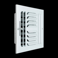 Fits 8x8 Duct Opening 4 Way Fixed Curved Blade Air Supply Diffuser by Handua | Register Vent Cover Grille for Sidewall and Ceiling | White | Outer Dimensions: 9.75" X 9.75"