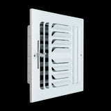 8"x8" 4-WAY Fixed Curved Blade Air Supply Diffuser | White | Outer Dimension: 9-3/4"W X 9-3/4"H