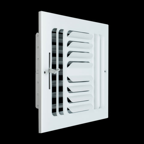 Fits 8x8 Duct Opening 4 Way Fixed Curved Blade Air Supply Diffuser by Handua | Register Vent Cover Grille for Sidewall and Ceiling | White | Outer Dimensions: 9.75" X 9.75"
