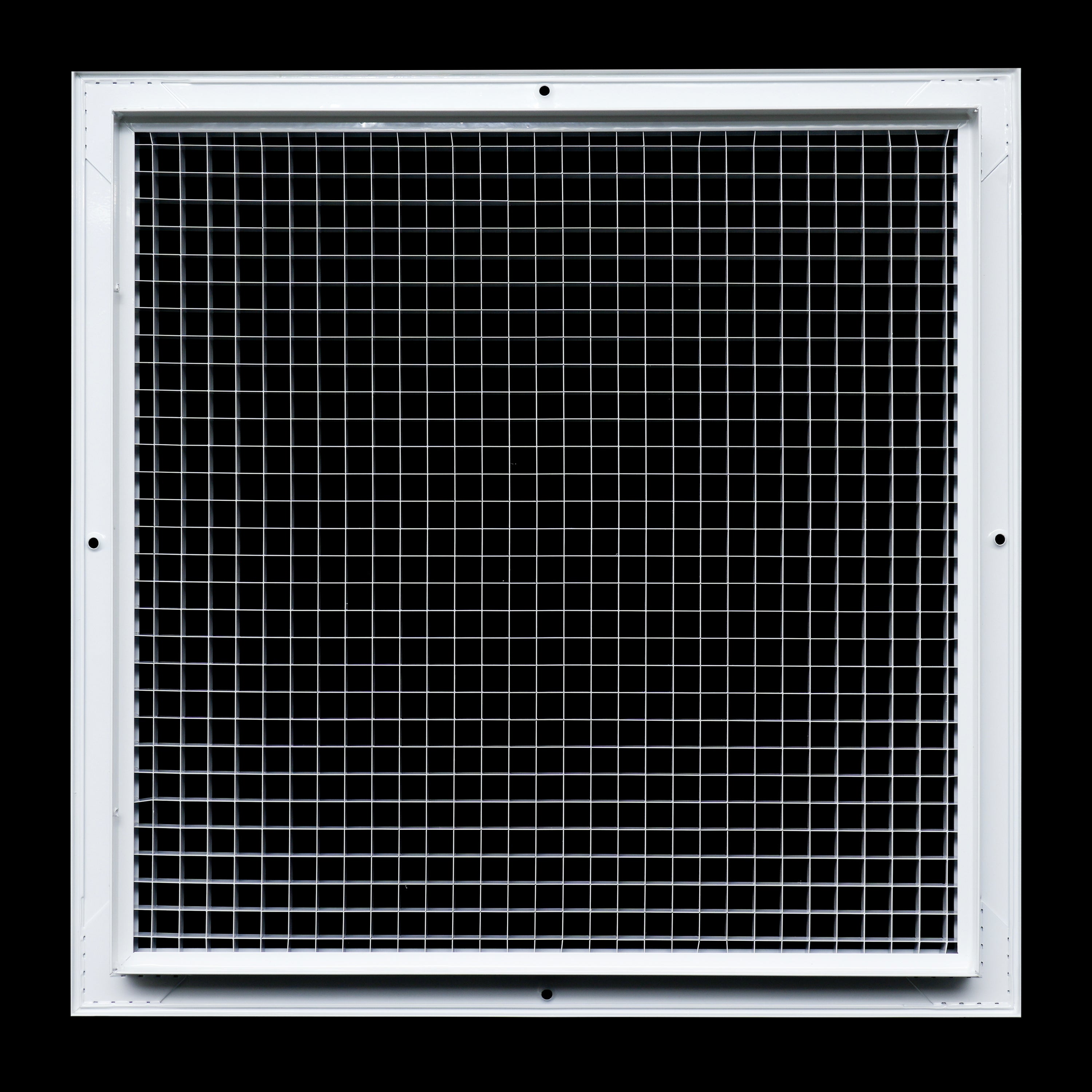 16 x 16-inch White Aluminum eggcrate return grille, rear view