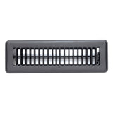 2"x10" Heavy Duty Steel Floor Register, Louvered Air Vent with Adjustable Damper | Black | Out. Dim.: 11-3/4"W X 3-3/4"H