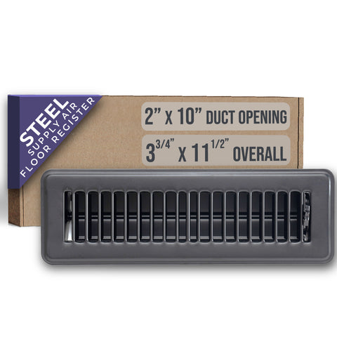 Handua HVAC Black Floor Register with Louvered Design | Heavy Duty Walkable Design with Damper| Multipack