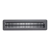 2"x14" Heavy Duty Steel Floor Register, Louvered Air Vent with Adjustable Damper | Black | Out. Dim.: 3-3/4"W X 15-3/4"H