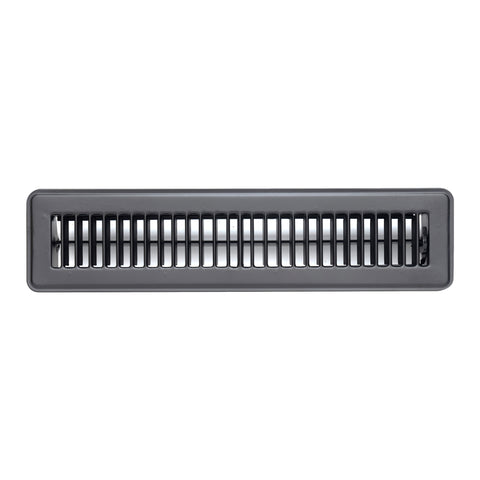 Fits 2x14 and 14x2 Duct Opening | Floor Register with Louvered Design by Handua | Heavy Duty Walkable Design with Damper | Floor Vent Grille | Easy to Adjust Air Supply Lever | Black