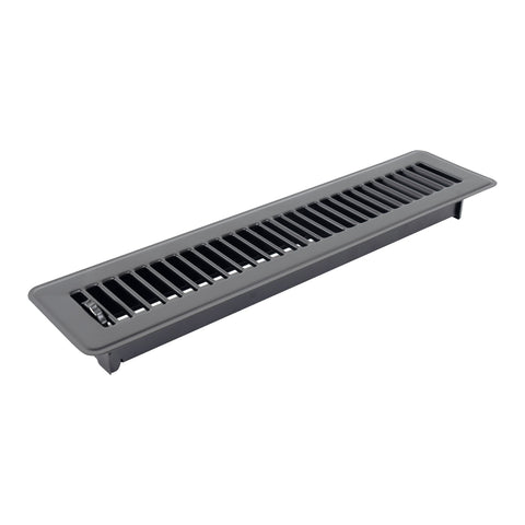 Fits 2x14 and 14x2 Duct Opening | Floor Register with Louvered Design by Handua | Heavy Duty Walkable Design with Damper | Floor Vent Grille | Easy to Adjust Air Supply Lever | Black
