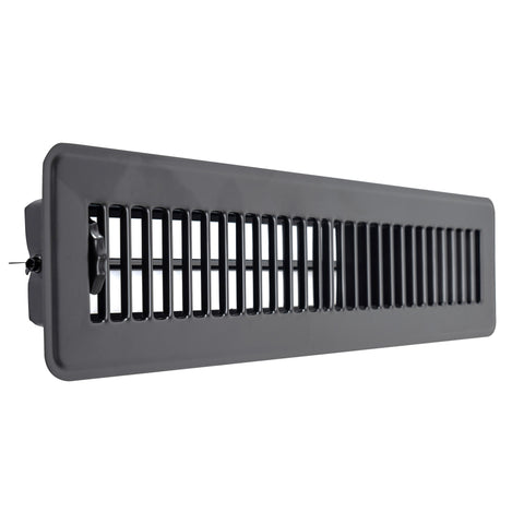 Fits 2x14 and 14x2 Duct Opening | Floor Register with Louvered Design by Handua | Heavy Duty Walkable Design with Damper | Floor Vent Grille | Easy to Adjust Air Supply Lever | Black