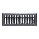 3"x10" Heavy Duty Steel Floor Register, Louvered Air Vent with Adjustable Damper | Black | Out. Dim.: 4-3/4"W X 11-3/4"H