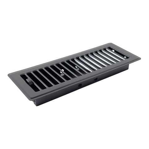 Fits 3x10 and 10x3 Duct Opening | Floor Register with Louvered Design by Handua | Heavy Duty Walkable Design with Damper | Floor Vent Grille | Easy to Adjust Air Supply Lever | Black