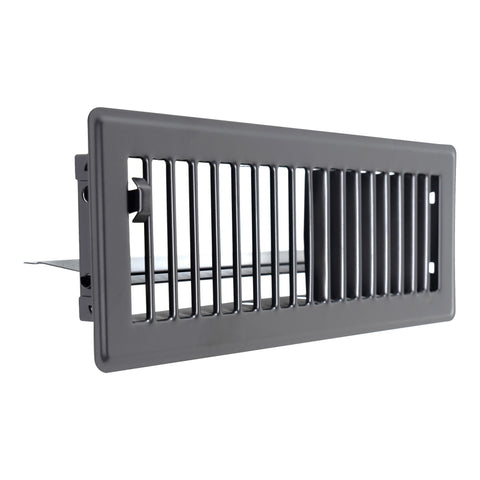 Fits 3x10 and 10x3 Duct Opening | Floor Register with Louvered Design by Handua | Heavy Duty Walkable Design with Damper | Floor Vent Grille | Easy to Adjust Air Supply Lever | Black