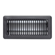 4 x 10-inch Black Steel floor supply register, front view